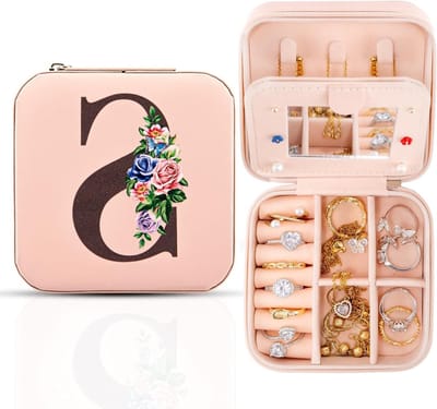 Sieradenbox met Spiegel voor Reizen, Organizer voor Ringen, Kettingen en Oorbellen, Persoonlijke Reis Sieraden Pouch, Perfecte Cadeaus voor Vrouwen en Meisjes