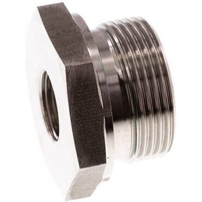 G 1 1/4'' x G 1/2'' M/F RVS Neusstuk 400 Bar - Hydrauliek - FL2S-MF-STE-114G-012G