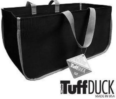 13 TuffDuck Houttas L Zwart met grijze bies - canvas - zwart - grijs H28/B60/D28cm
