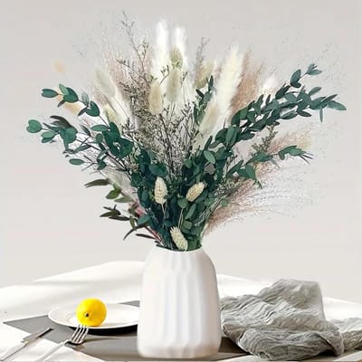 Droogbloemen boeket - Natuurlijk pampasgras - Woonkamer decoreren - 65 stuks - 40-43 cm - Bruin