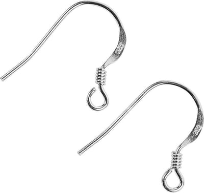 Oorbelhaaken, L: 14 mm, zilver, 10 stuk/ 1 doos