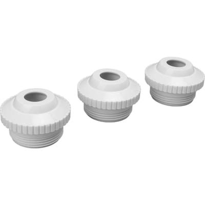 Lot de 3 buses de jet pour piscine en PVC, filetage femelle de 1,5 pouce, pour la maison white