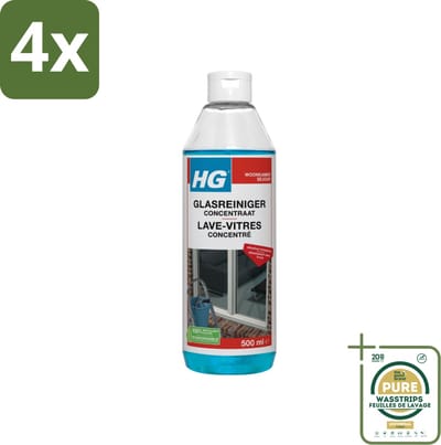 HG Glasreiniger Concentraat 500 ml - Voordeelverpakking - 4 stuks - Streeploos - HG Glasreiniger