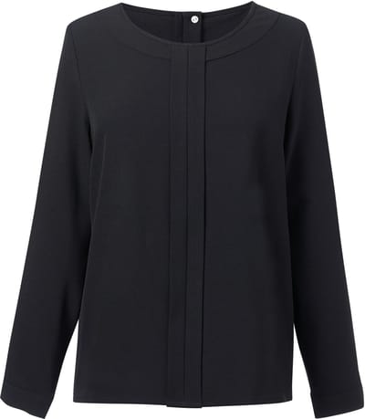 Brook Taverner Blouse in Chinese crêpe Roma BT2279 - Black - 36 EU (8 UK)