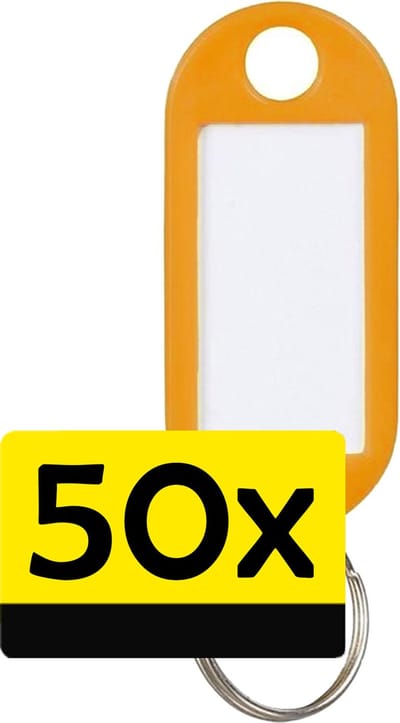 Sleutellabels Label Sleutel Sleutelhanger Gekleurde Bagagelabel Sleutelhanger Reislabel - Oranje - 50 Stuks
