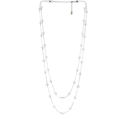Behave - Lange ketting dames - Transparante kralen - Lichte laagjesstijl