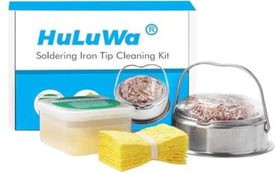 Soldeer Flux Pasta 40g en Accessoires voor Soldeerbout - Reinigingsset met 10 Soldeersponsjes en Schoonmaakbol