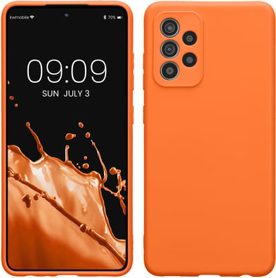 kwmobile telefoonhoesje geschikt voor Samsung Galaxy A52 / A52 5G / A52s 5G - Hoesje voor smartphone - Precisie camera uitsnede - In fruitig oranje