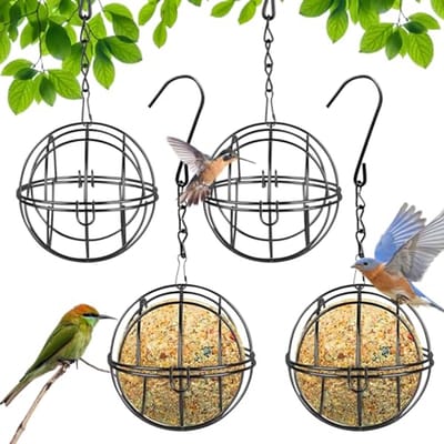 Vogelvoederstation met S-vormige haken – Metalen vogelvoederdispenser voor wilde vogels