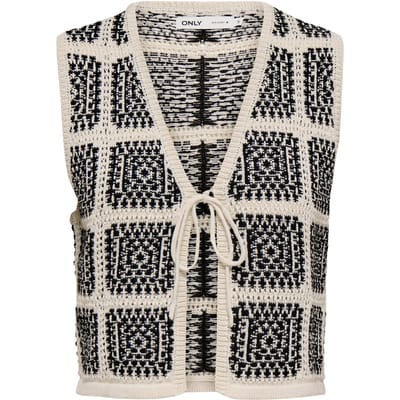 Only Loa SL String Crochet Knitted Gilet Dames - Maat L