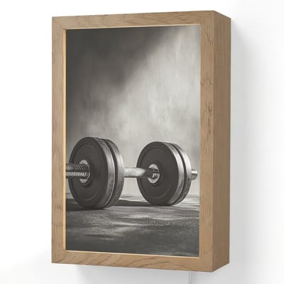 Wandlamp 20x30 cm - Oplaadbaar - Halter - Gewichten - Zwart - Wandlampen binnen woonkamer - Slaapkamer lamp met kabel - Decoratieve nachtlamp - Vloerlamp snoer