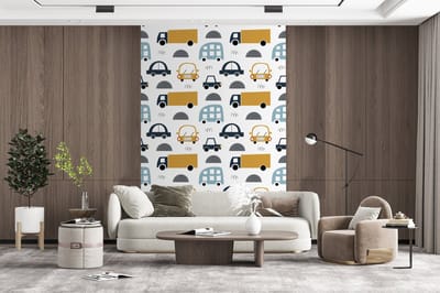 Behang - Fotobehang Patroon - Jongens - Auto - Kind - Breedte 200 cm x hoogte 300 cm