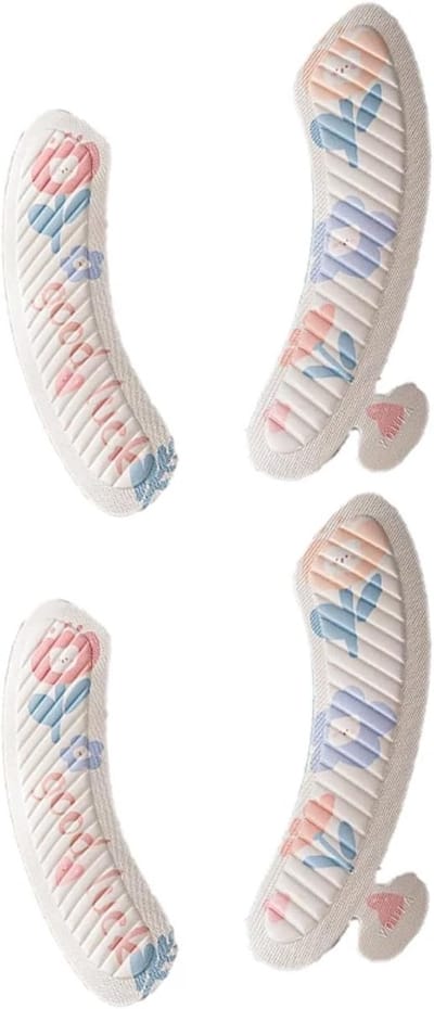 Toiletbrilkussens, Toiletbrilhoesmat Zelfklevend Multicolor Pak van 2(White Flower-2pairs)
