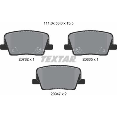 Remblokset TEXTAR 2078201, achter