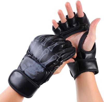 Bovista MMA Handschoenen - Gloves - Sparring Handschoenen - Heren - Dames - Grappling - Bokshandschoenen - Taekwondo - Zwart - Skelet