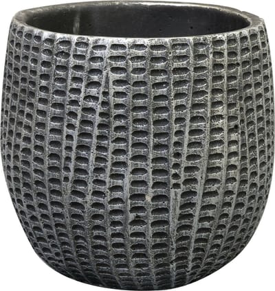 Ter Steege Bloempot/plantenpot - binnen - zwart/metaal look - D15/H13 cm - cement