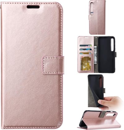 Portemonnee Book Case Hoesje Geschikt voor: Xiaomi Mi 10 / Mi 10 Pro -  rosegoud
