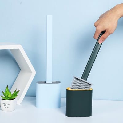 MTC - Groene WC borstel met houder - Hygiënisch - Flexiebel - Duurzaam - TPR - Rubber - Toilet Bortsel
