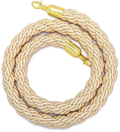 Afzet Touw - Veiligheidskabel - Massa Beheersing - Met Karabijn Haken - 2.0 meter - Beige