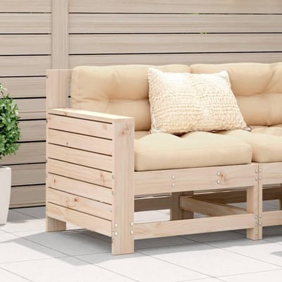 Modulaire Tuinbank - Houten Buitenbank - Ontspannen Buiten - Flexibel Ontwerp - 62 x 62 x 705 cm - Onbehandeld/Beige