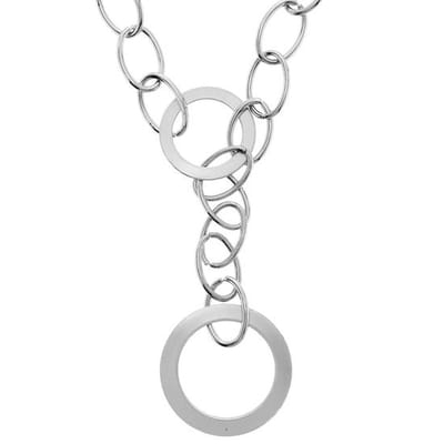 Behave - Zilverkleurige schakelketting met hanger - 39 cm + verlengkettinkje