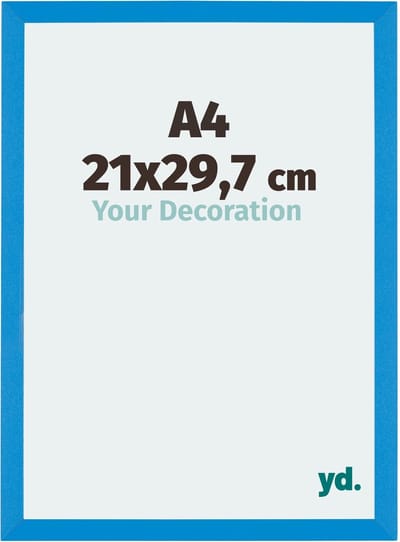 Your Decoration - Fotolijst A4 21x 29,7 cm - MDF - Helder Blauw - Mura