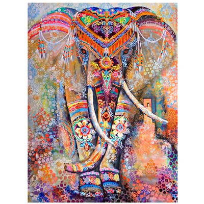 Volledige ronde boor  Kleur olifant  Borduurkruissteek cadeau Home Decor Cadeau 20X30CM blue