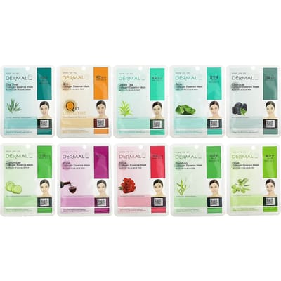 Masque de beauté essence de collagène dermique, apaisant, masques multiples, 10 feuilles, 23g (0,81 oz) chaque white
