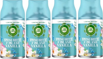 Air Wick Spring Breeze & Island Vanilla - Voordeelverpakking 4 x 250 ml