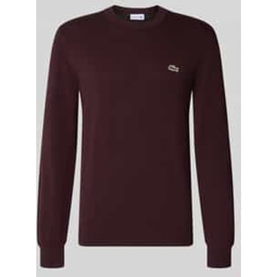 Lacoste herentrui katoen - O-hals - diep donkerrood