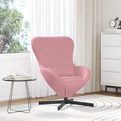 vidaXL - Eivormige - stoel - Roze - 63 - x - 73 - x - 90 - cm - Fluweel