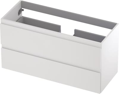 INK® wastafelonderkast 2 laden greeploos gelakt 100x40x52cm, mat wit