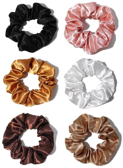 Dailygoods- Haarelastiekjes 6 Stuks - Zachte Satijnen Haarbanden - Kleurrijke Paardenstaart-Houders - Zijdezacht Haaraccessoire - Hoge Elasticiteit - Haarband