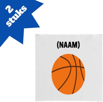 Akyol - basketbal met eigen naam brillendoekjes - Basketbal - basketballer - sport - 17,8 bij 17,8 cm - 2 stuks