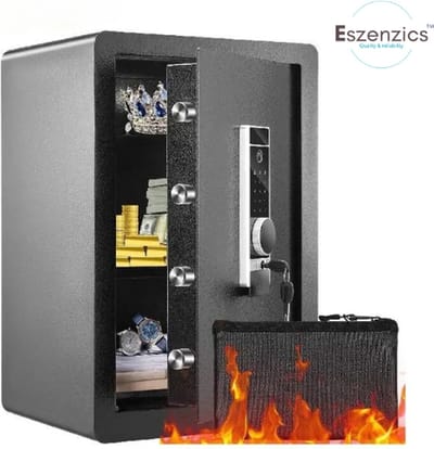 Eszenzics™ Topsafe Kluis - Elektrisch - Sleutelkluis - Brandkast - Vingerafdruk - Digitale code met geheugen - LED -licht -Dual alarm - 60x33x40cm