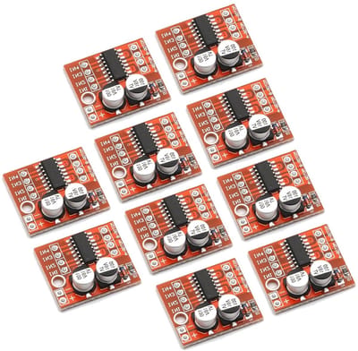 10 Stuks 2-Weg DC Motor Aandrijfbord Module met PWM Snelheidsregeling voor Dubbele H-Brug Motoren en Stapelmotoren