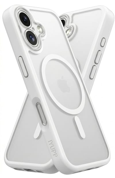 IYUPP Hoesje Geschikt voor iPhone 17 Hoesje - Geschikt voor MagSafe - Shockproof Back Cover - Wit Transparant