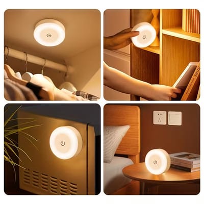 Verstelbaar LED Nachtlampje, 3 Kleuropties - Touch Control, Magnetische Muurbevestiging, Geschikt voor Binnenshuis Gebruik (Hal, Keuken, Slaapkamer, Schoenenkast), Oplaadbare Lithium 2 stuk