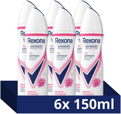Rexona - Anti-Transpirant Spray - Women Advanced Protection - Bright Bouquet - 6 x 150 ml - Voordeelverpakking
