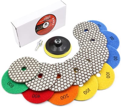 Diamant Polijstschijf Set - Polijstpads Diamant - Steen en Beton Polijsten - Hoge Slijtvastheid - 100mm - Zwart