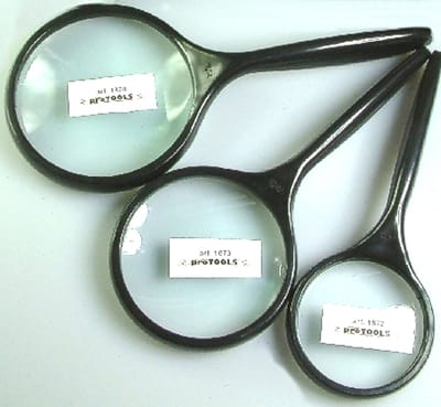Set van 3 stuks - vergrootglas / loupe - lens 50mm + 60mm + 75mm - diop. 5x & 8x
