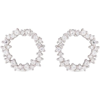 Sterling zilveren 925 Luxenter oorbellen met gerhodineerde Briljant Zirkonia - Thilak