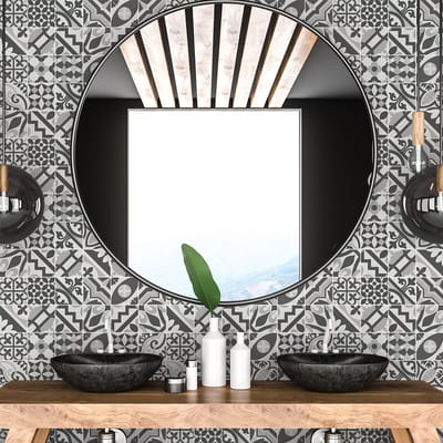 Zelfklevende tegelmuurstickers voor keuken en badkamer - 30 cementtegelstickers, Azulejos Leganés-stijl - 30 stickers, 20x20 cm