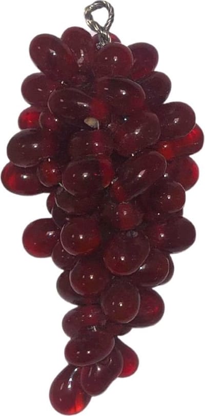 Decoratie Druiventrosjes Glas - Set 4 stuks - Helder Rood 5x4 cm