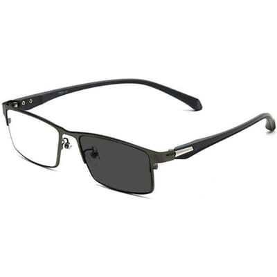 Montures Entières Lunettes de Soleil Adaptatives Carrées Prescriptibles Hommes Femmes Métal Vintage Lunettes Myopie 0 -0.5 -0.75 Jusqu'à -4.0 Myopia -2.25 black
