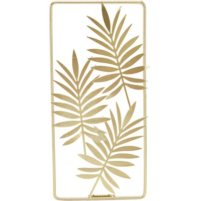 Metalen Blad Wanddecoratie Goudkleurig Scandinavische Stijl Elegante Sfeer Stevig Duurzaam Slijtvast Metalen Wand beige