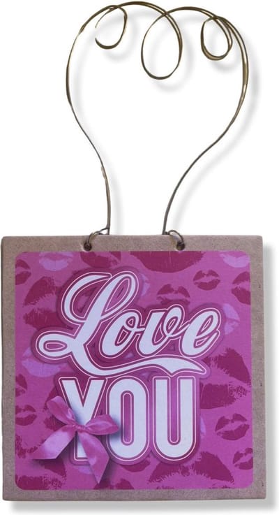 Luxe Valentijn Wenskaart Met Ophangsysteem - Love you - 14x14cm