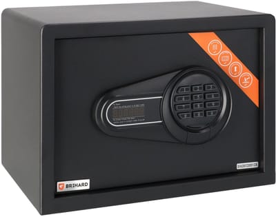 Brihard HOTEL SHELF E - elektronisch hotelkluisje - zwart - met LCD scherm en motorisch slot - 1 stuk - met uitneembare plank