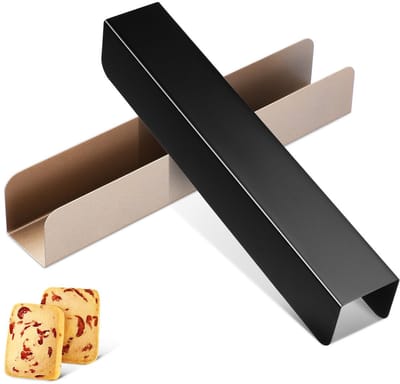 MTTproducts- Koekjesvorm Antiaanbaklaag - Broodvorm - Cakevorm - Lange Rechthoek - Roestvrij Staal - Geschikt voor Cranberrykoekjes - Bakvorm
