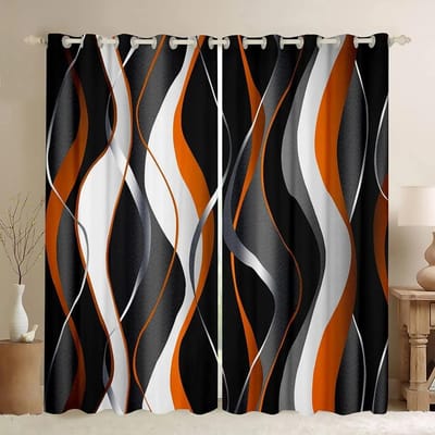 Geel Grijs Zwart Geometrische Dikke Verduisteringsgordijnen voor Woonkamer Voor Slaapkamer Geometrisch Cirkel Gordijn voor Slaapkamer Gordijn op Maat W55 X H185cm X 2&HOOK